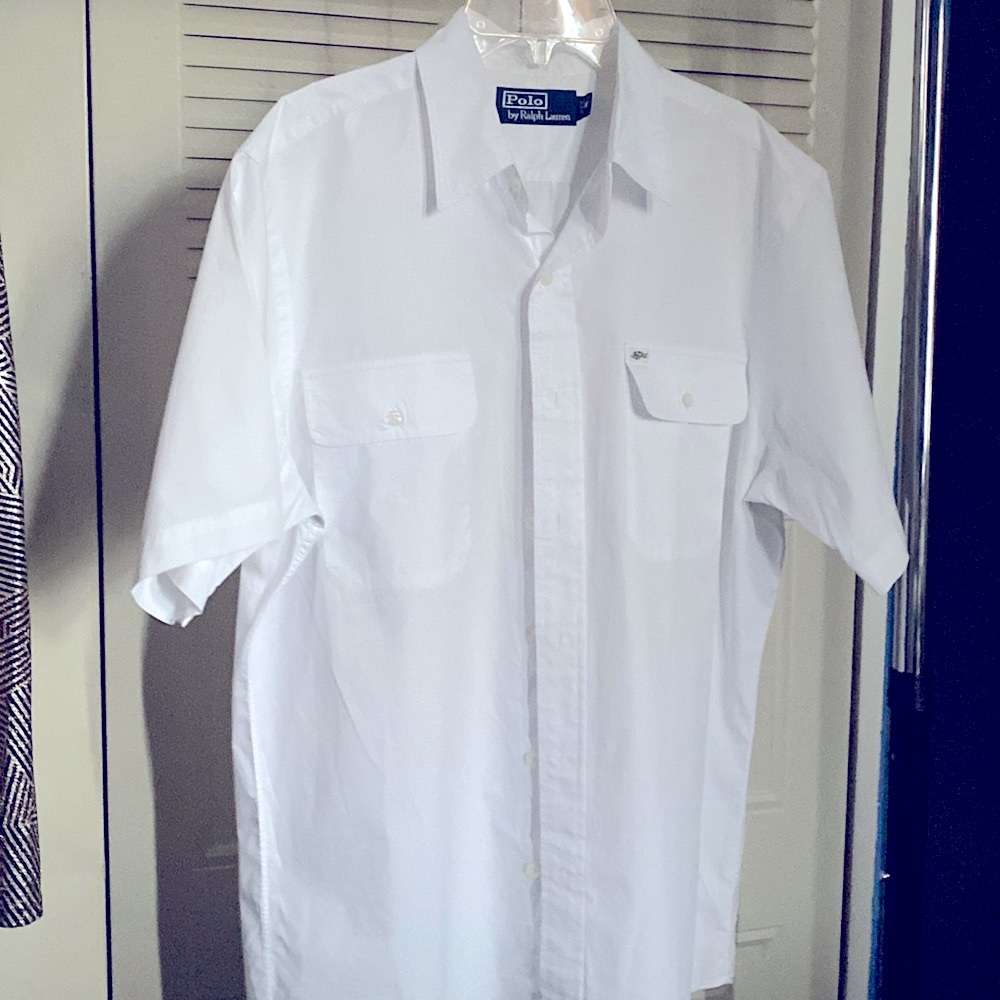 POLO By Ralph Lauren white short sleeve men’s shirt - Picture 8 of 10